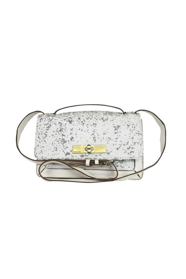 Current Boutique-BCBG Max Azria - White Leather Sequin Crossbody