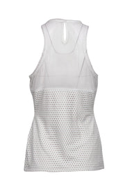 Current Boutique-BCBG Max Azria - White Mesh Perforated Tank Sz M