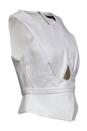 Current Boutique-BCBG Max Azria - White Textured "Elley" Peplum Tank w/ Cutout Sz S