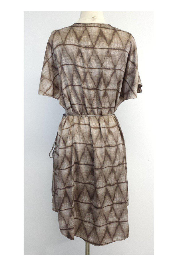 Current Boutique-BCBG - Taupe Print Short Sleeve Wrap Dress Sz XS