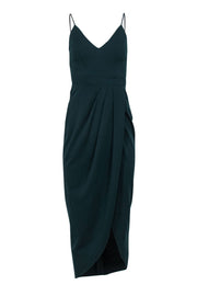 Current Boutique-BHLDN for Anthropologie - Hunter Green Sleeveless Draped Maxi Dress Sz 2