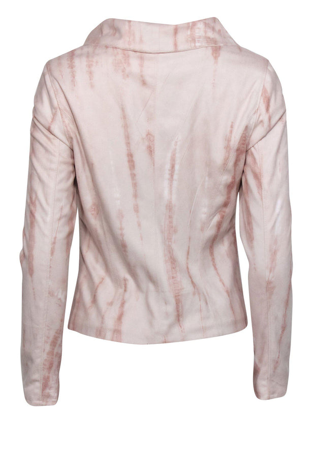 Current Boutique-BLANKNYC - Light Pink Tie-Dye Zip-Up Faux Suede Jacket Sz S