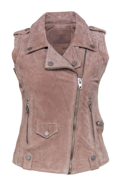 Current Boutique-BLANKNYC - Taupe Suede Moto-Style Vest Sz XS