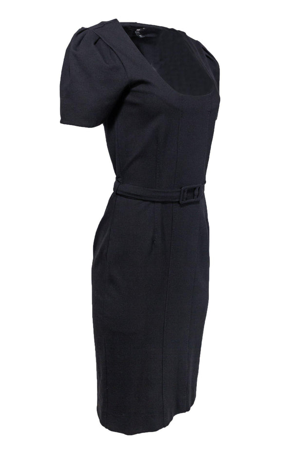 Current Boutique-BOSS Hugo Boss - Black Low Scoop Neck Dress Sz P