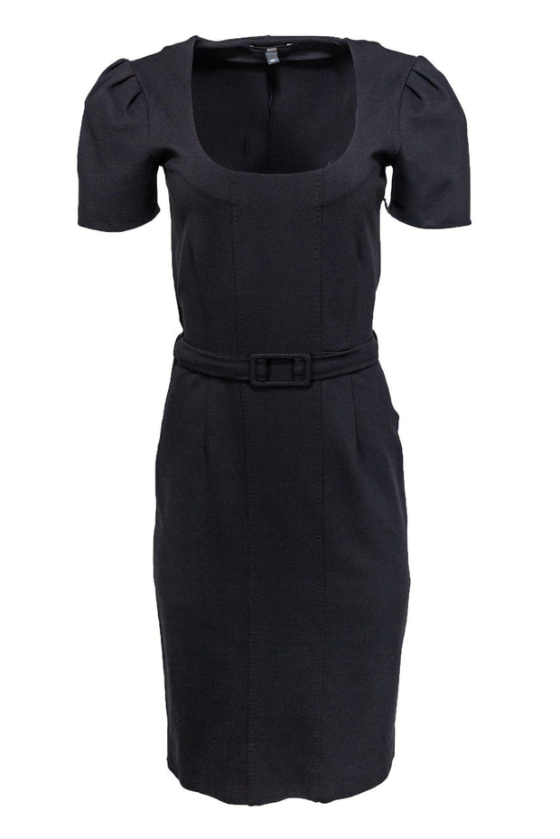 Current Boutique-BOSS Hugo Boss - Black Low Scoop Neck Dress Sz P