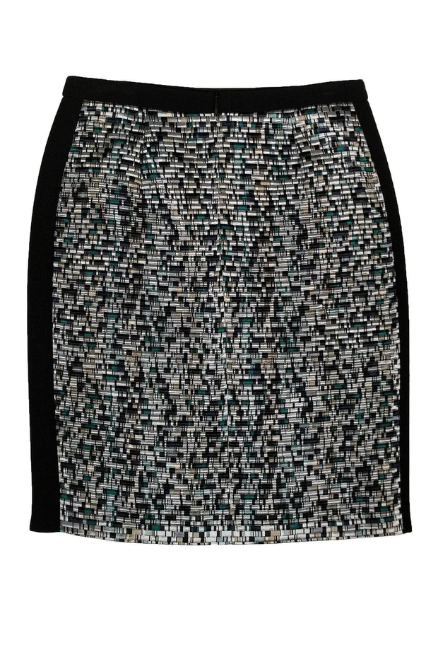 Current Boutique-BOSS Hugo Boss - Black Metallic Patterned Skirt Sz 8