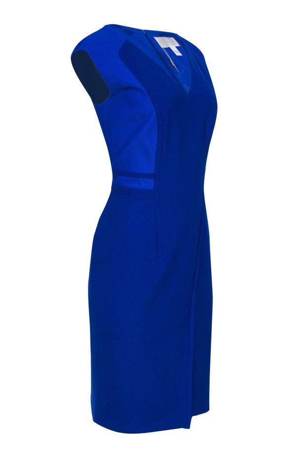 Current Boutique-BOSS Hugo Boss - Cobalt Blue Mesh Paneled Sheath Dress Sz 10