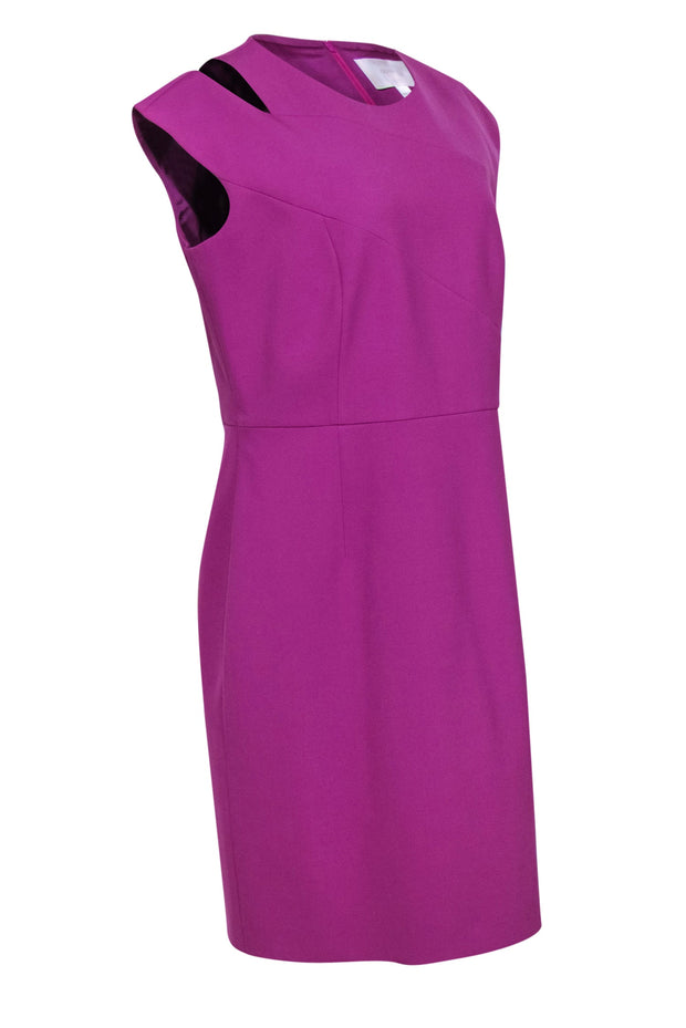 Current Boutique-BOSS Hugo Boss - Purple Cap Sleeve Sheath Dress w/ Shoulder Cutout Sz 12