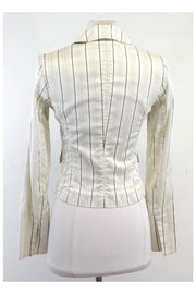 Current Boutique-BOSS Hugo Boss - White & Grey Pinstripe Blazer Sz 4