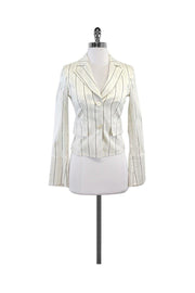 Current Boutique-BOSS Hugo Boss - White & Grey Pinstripe Blazer Sz 4