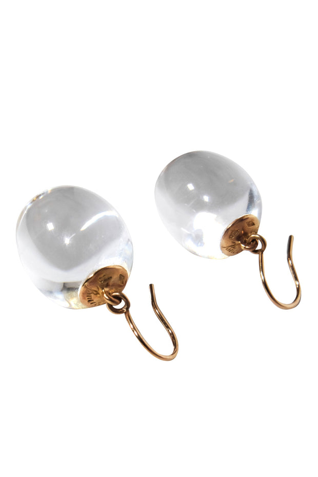 Current Boutique-Baccarat - Clear Crystal & Gold-Plated Sterling Silver Dangle Earrings