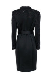 Current Boutique-Badgley Mischka - Black Coat w/ Rhinestone Embellishment Sz 12