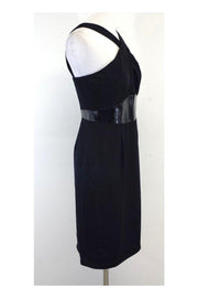 Current Boutique-Badgley Mischka - Black Silk & Patent Leather Dress Sz 6