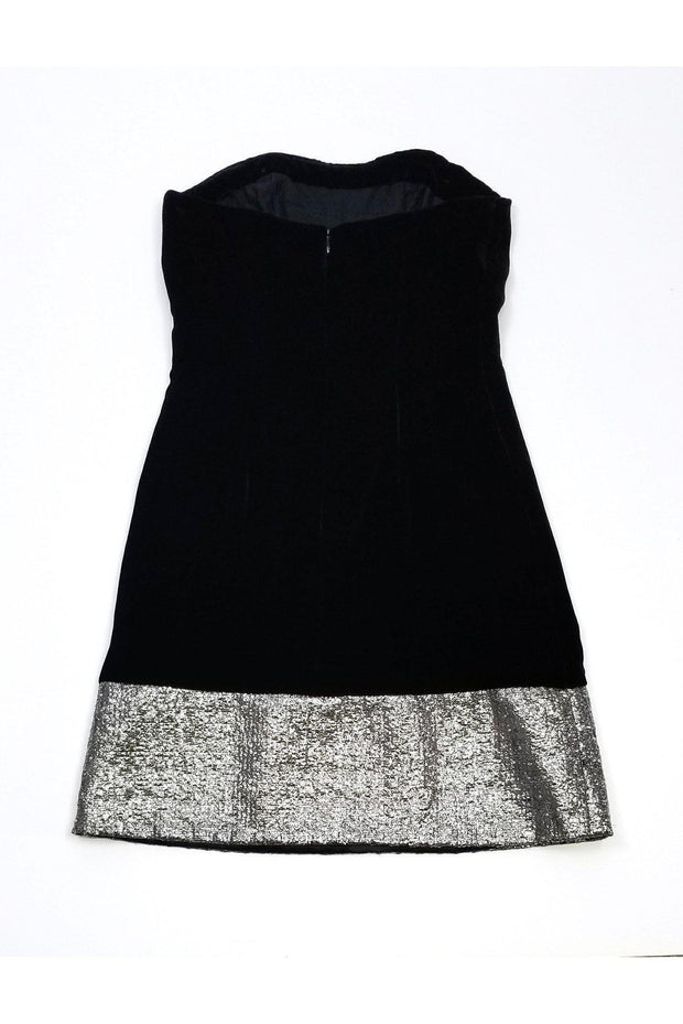 Current Boutique-Badgley Mischka - Black & Silver Velvet Dress Sz 2