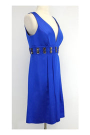 Current Boutique-Badgley Mischka - Blue Empire Waist Sleeveless Dress Sz 8