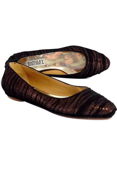 Current Boutique-Badgley Mischka - Bronze & Black Sequin Flats Sz 6