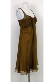 Current Boutique-Badgley Mischka - Dark Gold Embellished Dress Sz 4