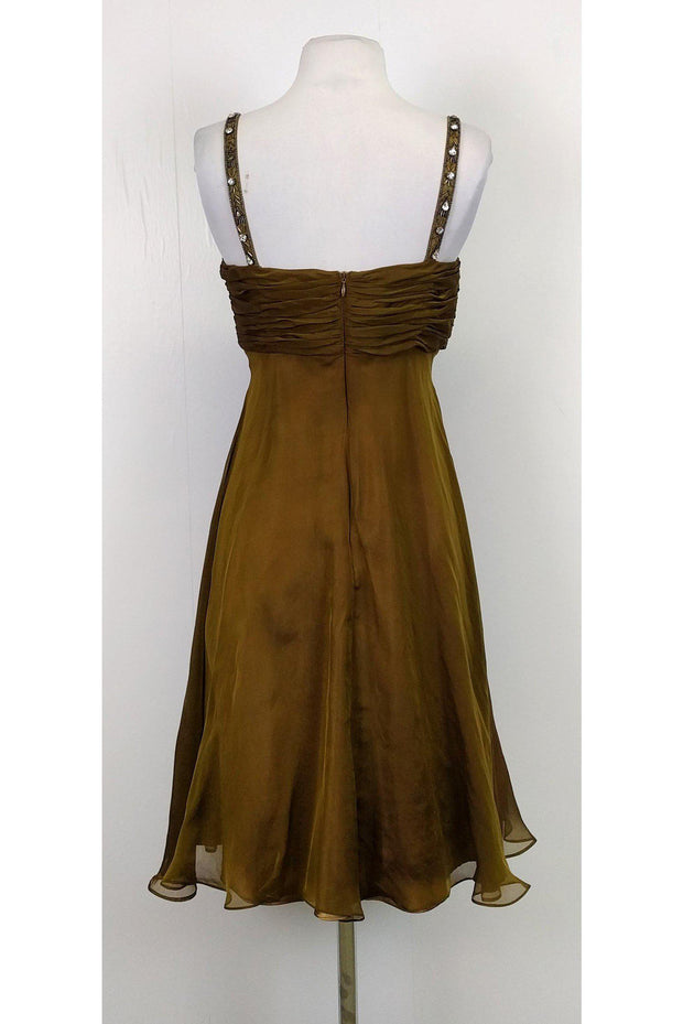 Current Boutique-Badgley Mischka - Dark Gold Embellished Dress Sz 4