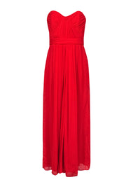 Current Boutique-Badgley Mischka - Red Strapless Maxi Gown Sz 6