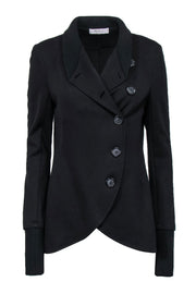 Current Boutique-Bailey 44 - Black Knit Button-Front Jacket w/ Ribbed Trim Sz L