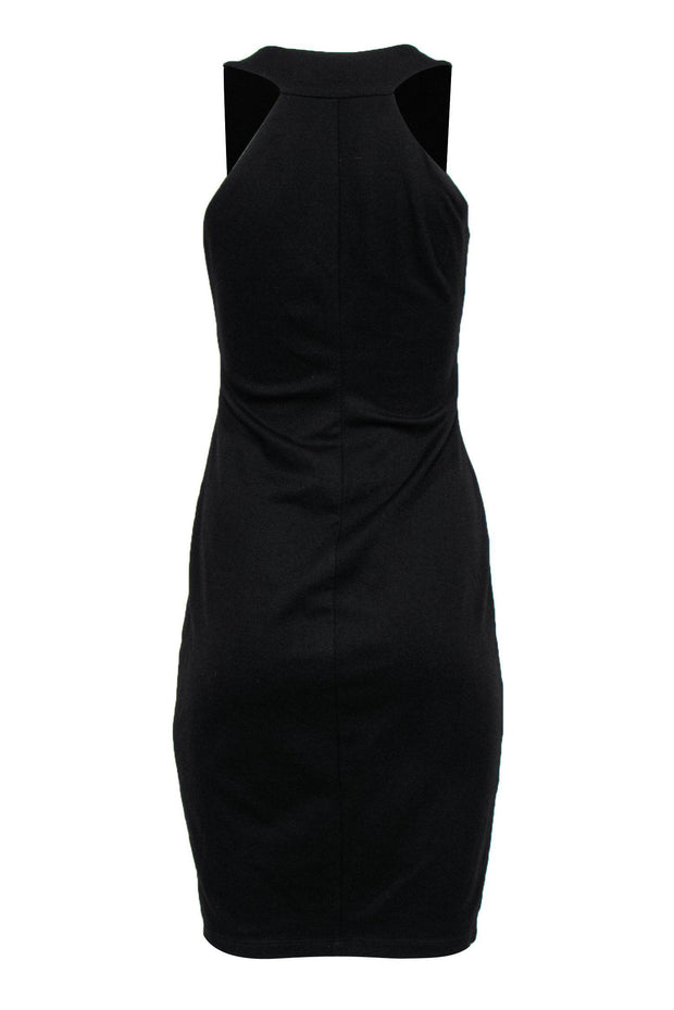 Current Boutique-Bailey 44 - Black Sheath Midi Dress w/ Gathered Front Sz S