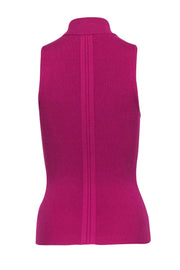 Current Boutique-Bailey 44 - Magenta Sleeveless Mock Neck Ribbed "Zoe" Sweater w/ Cutout Sz M