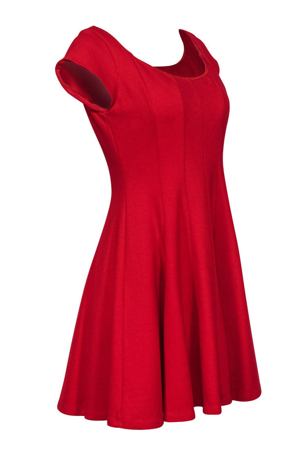 Current Boutique-Bailey 44 - Red Cap Sleeve Fit & Flare Scoop Neck Dress Sz L