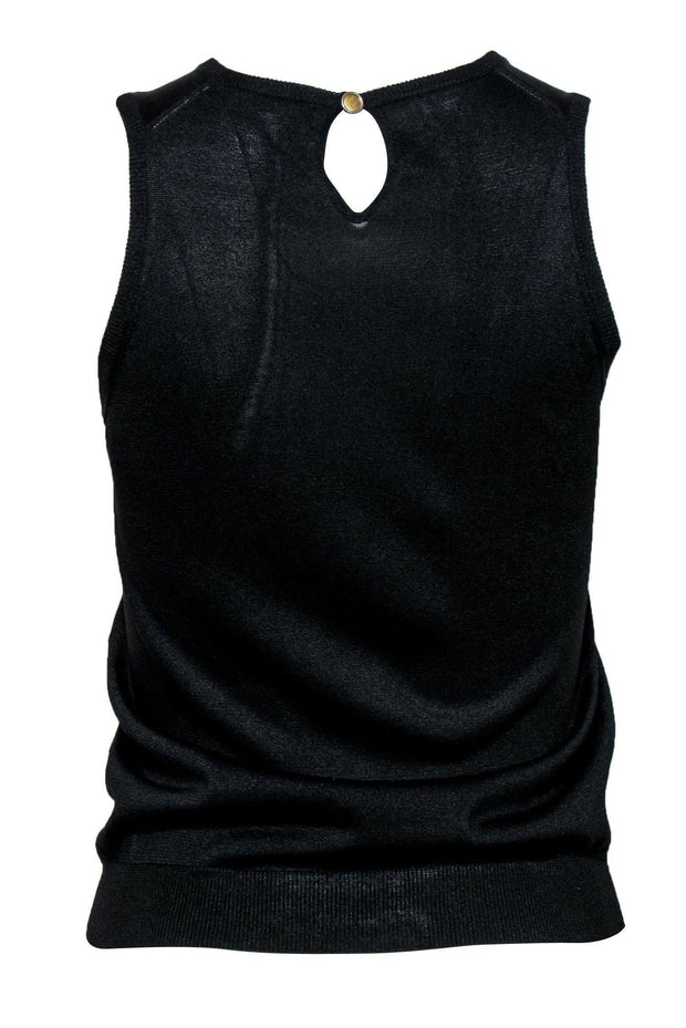 Current Boutique-Balenciaga - Black Knit Silk Sleeveless Tank Sz 6