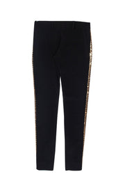 Current Boutique-Balenciaga - Black Tuxedo-Style Skinny Pants w/ Gold Sequins Sz 8