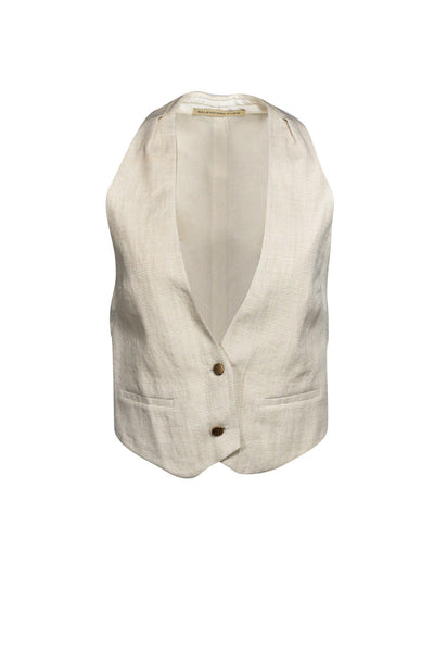 Current Boutique-Balenciaga Paris - Beige Textured Vest Sz 8