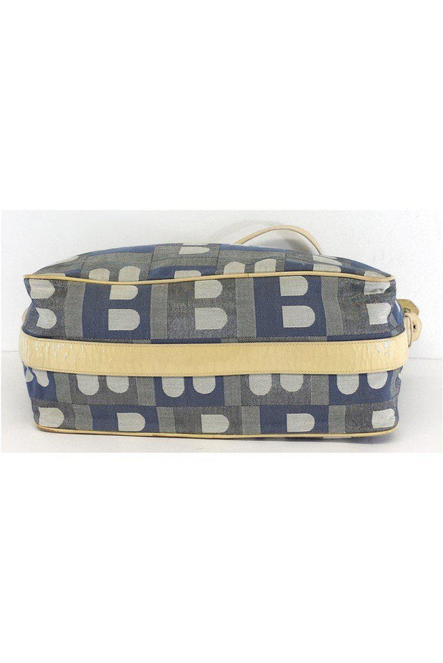 Current Boutique-Bally - Blue & Cream Canvas Tote Bag