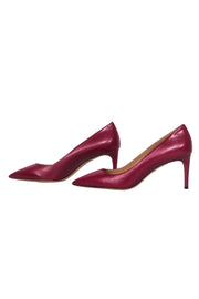 Current Boutique-Bally - Maroon Leather Pointed Toe "Elaise" Pumps Sz 9.5