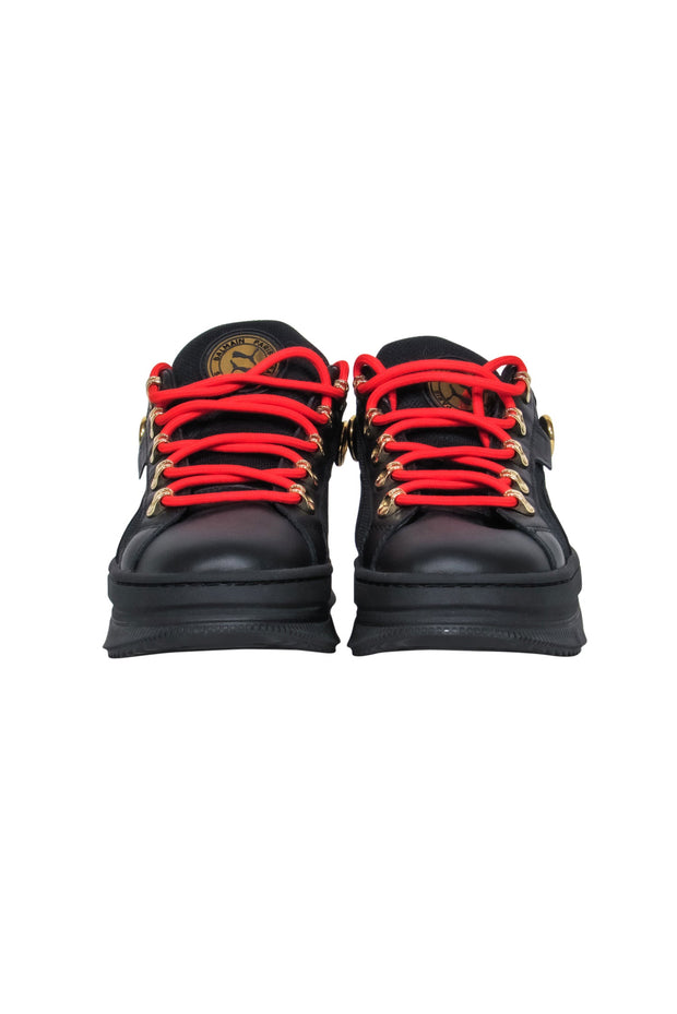 Current Boutique-Balmain x Puma - Black w/ Red Lace Sneaker Sz 6