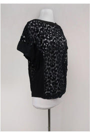 Current Boutique-Barbara Bui - Black Lace Short Sleeve Blouse Sz 6