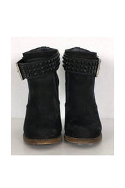 Current Boutique-Barbara Bui - Black Nubuck Studded Booties Sz 7.5