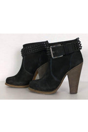 Current Boutique-Barbara Bui - Black Nubuck Studded Booties Sz 7.5