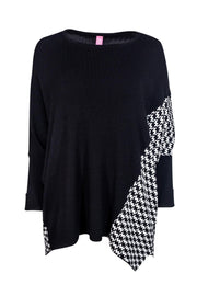 Current Boutique-Basler - Black Sweater w/ Houndstooth Pattern Sz 8