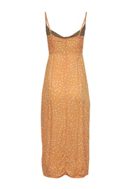 Current Boutique-Beach Gold - Yellow & White Heart Print Sleeveless "Claire" Midi Dress Sz XS