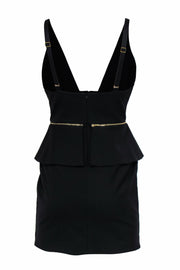 Current Boutique-Bec & Bridge - Black Mini Dress w/ Deep V-Neck & Removable Peplum Sz 6