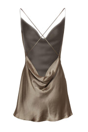 Current Boutique-Bec & Bridge - Champagne Sleeveless Slip Dress w/ Crisscross Back Sz 6