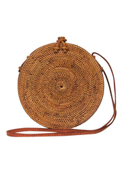 Current Boutique-Bembien - Tan Wicker Circle "Rose" Crossbody