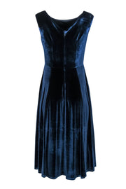 Current Boutique-Betsey Johnson - Navy Blue Velvet A-Line Midi Dress Sz 8