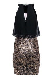 Current Boutique-Betsy & Adam - Black & Gold Sequin Skirt Dress Sz 6