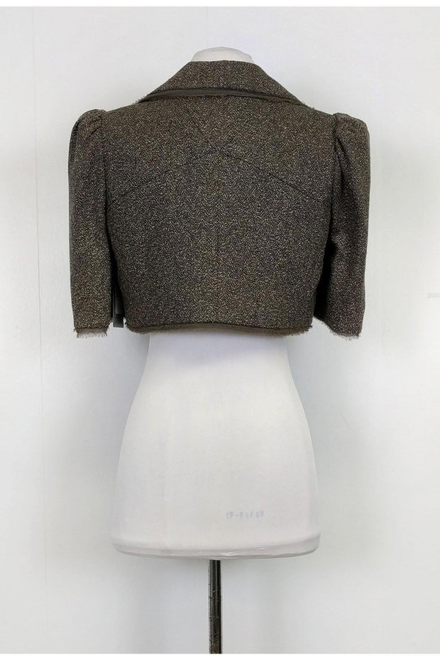 Current Boutique-Bill Blass - Brown Crop Top Jacket Sz 2