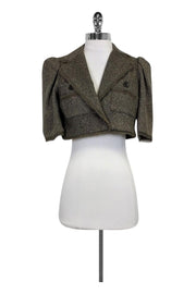 Current Boutique-Bill Blass - Brown Crop Top Jacket Sz 2