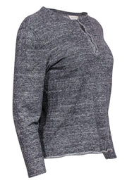 Current Boutique-Billy Reid - Heather Grey Henley Sweater Sz S