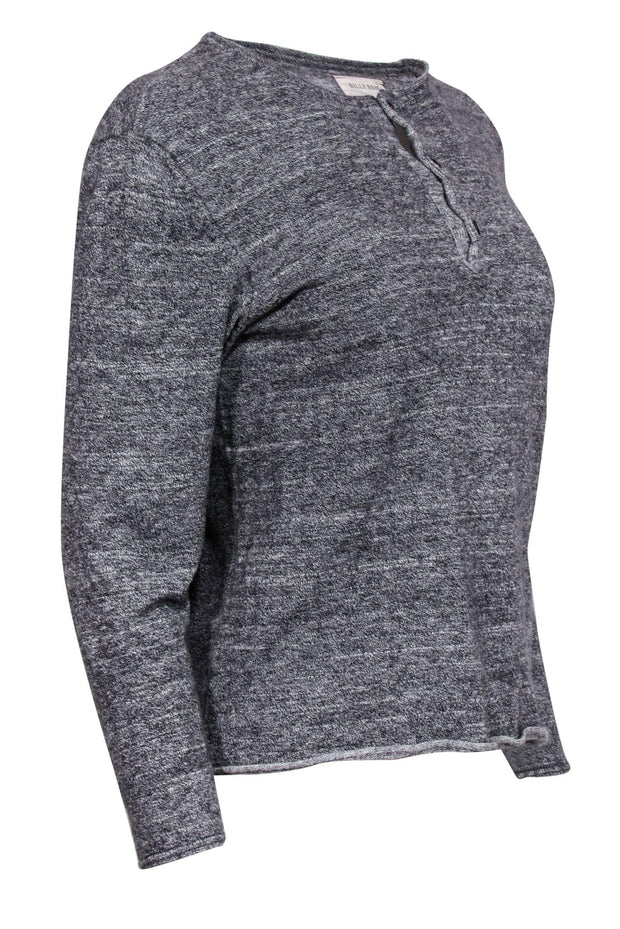 Current Boutique-Billy Reid - Heather Grey Henley Sweater Sz S