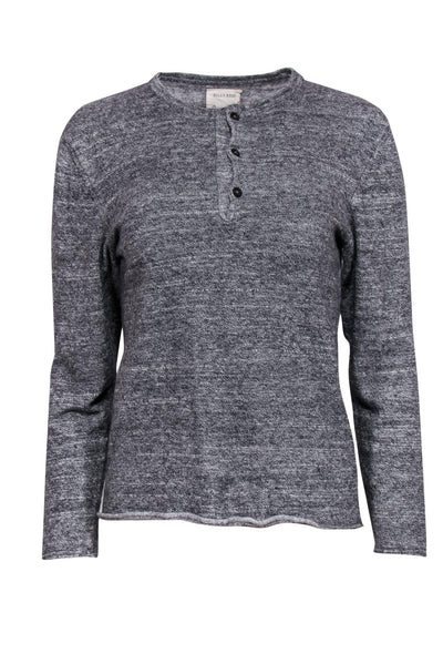 Current Boutique-Billy Reid - Heather Grey Henley Sweater Sz S