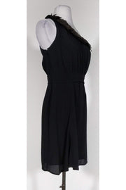 Current Boutique-Black Halo - Black Feather Trim Dress Sz 4