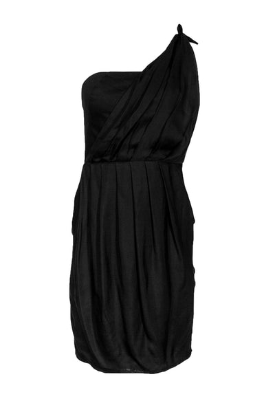 Current Boutique-Black Halo - Black One-Shoulder Asymmetrical Dress Sz S